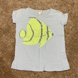 light blue sparkle fish shirt